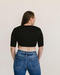 Crew Neck Elbow Sleeve Halftee