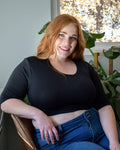 Crew Neck Elbow Sleeve Halftee